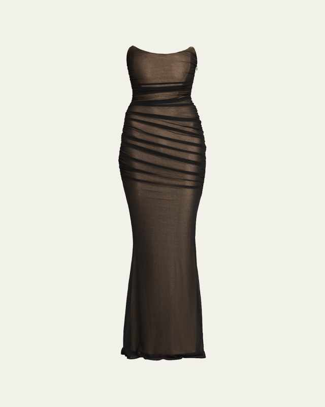 Ford Strapless Ruched Maxi Dress